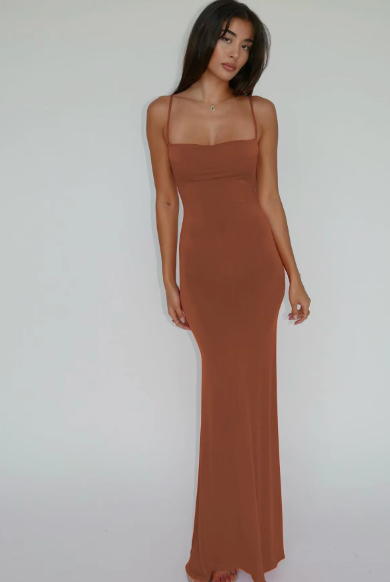Pure Color Sleeveless Backless Elegant Sexy Bodycon Y2K Maxi Prom Dress Women