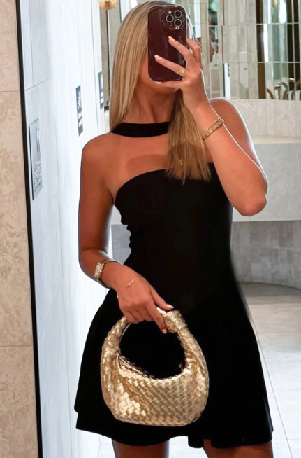 Women Elegant Halter Strapless Sexy Solid Bodycon Mini Dress Fashion Party Clothes Birthday Festival Wholesale